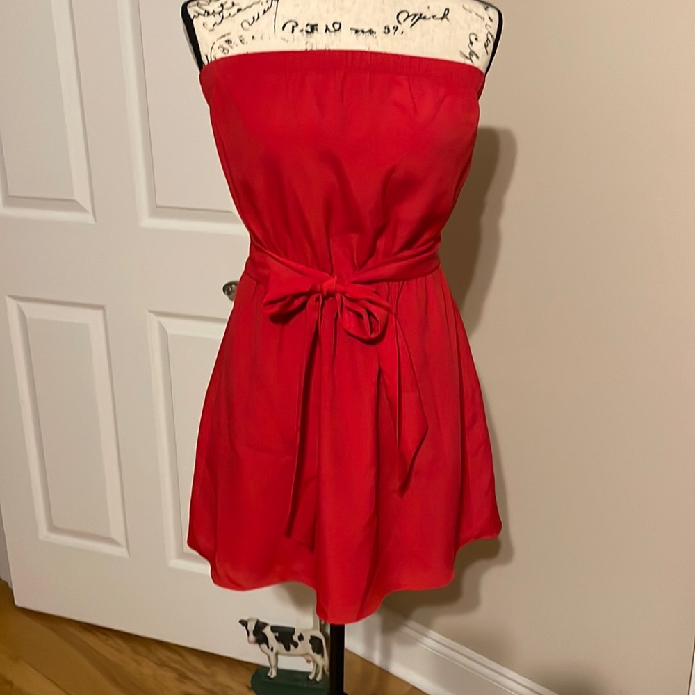 Strapless lined true red dress memorial Day